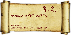 Nemoda Kálmán névjegykártya